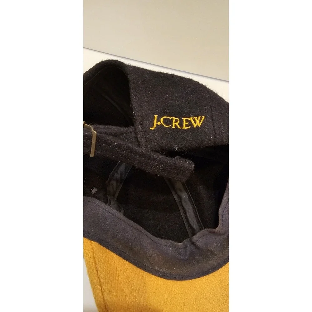 J.Crew Vintage Wool Blend Baseball Cap Black Mustard Yellow Made in USA Medium